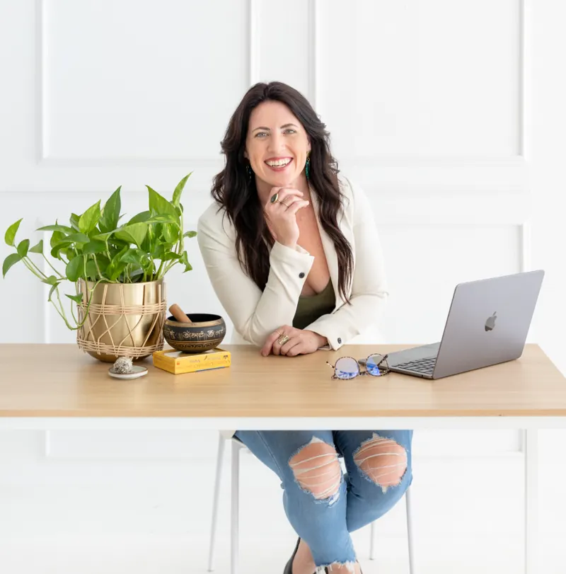 Sarah at her desk