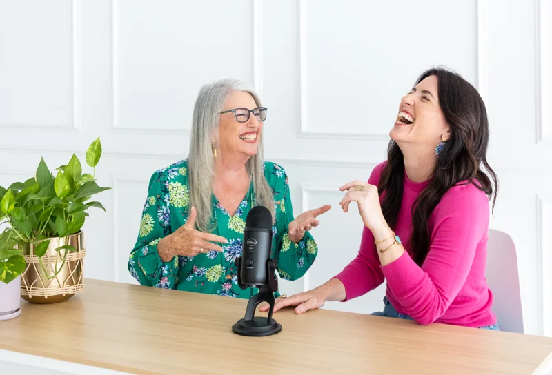 Sarah and her mom, Petey Silveira, laughing together